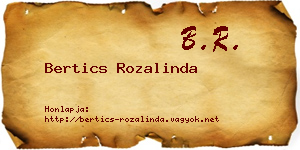 Bertics Rozalinda névjegykártya